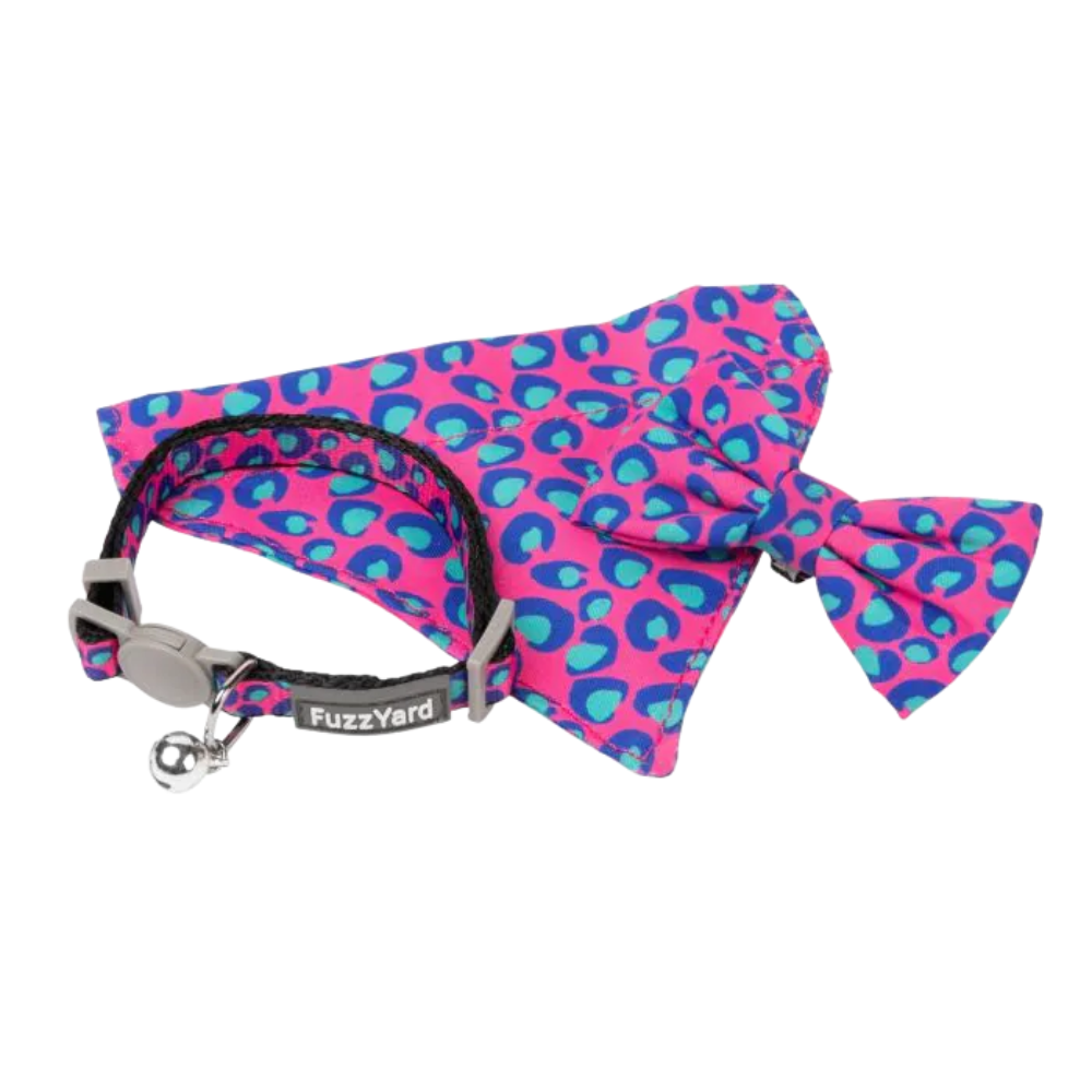 FuzzYard Cat Fashion Collar and Bandana Set Bubblegum
