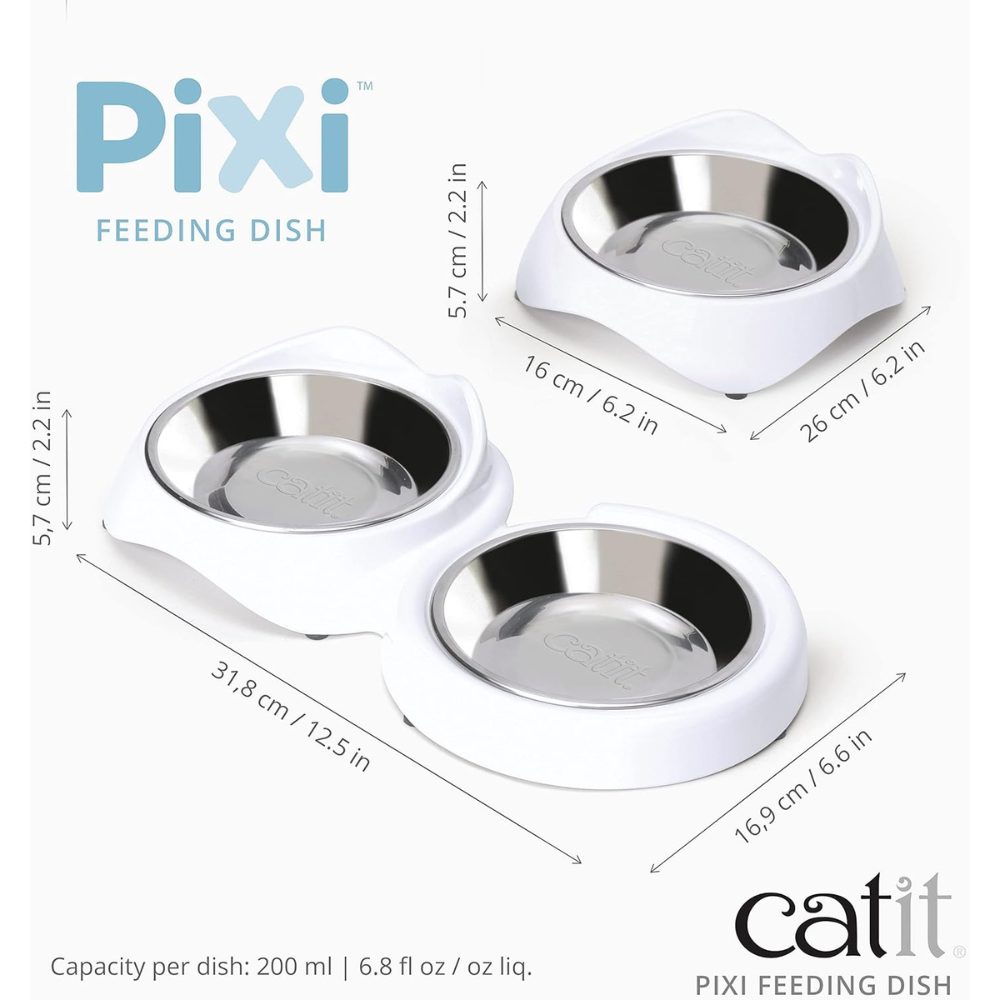 Catit Pixi Single Food Dish White