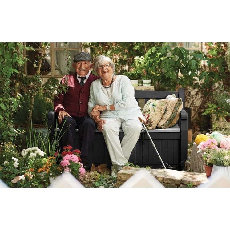 Keter Eden 265L Plastic Storage Bench – Dark Grey - Image 4