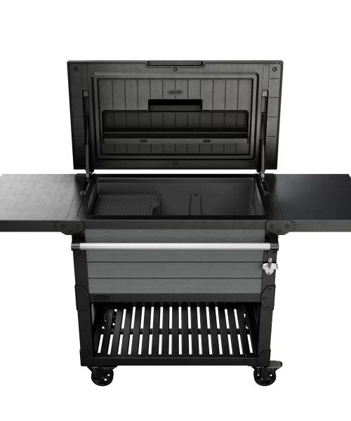 Keter 85 Litre Patio Cooler and Beverage Cart – Ashwood